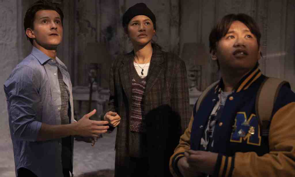 Peter Parker, MJ and Ned Leeds stand in the foyer of the Sanctum Sanctorum.